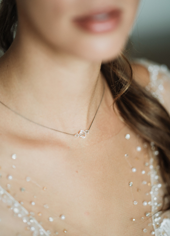 "Lison" Collier de mariée pour robe...