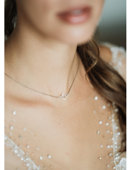 "Lison" Collier de mariée pour robe dos nu avec cristaux