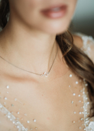 "Lison" Collier de mariée pour robe dos nu avec cristaux
