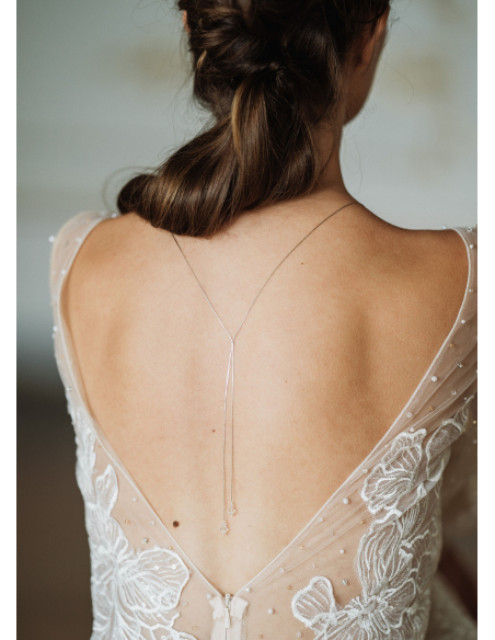 "Lison" Collier de mariée pour robe dos nu avec cristaux