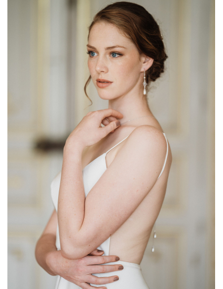 "Anastasia" collier de mariée pour robe dos décolleté avec perles