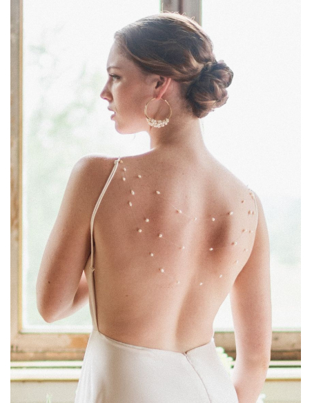 "Masha" Bijou de dos amovible avec perles d'eau douce