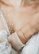 Bracelet mariage "Lison" simple avec toupies en cristal