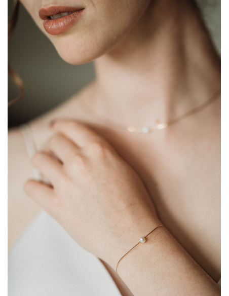 Bracelet mariage "Abby" simple avec perle eau douce