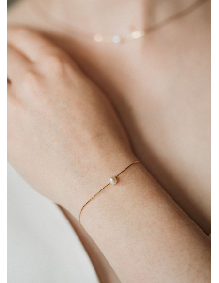 Bracelet mariage "Abby" simple avec perle eau douce