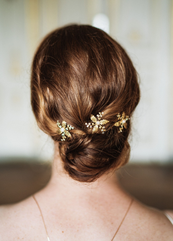 Trio de pics à chignon "Abby" pour votre chignon de mariée