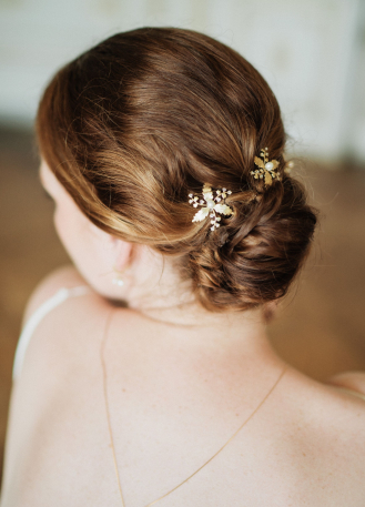 Trio de pics à chignon "Abby" pour votre chignon de mariée 2