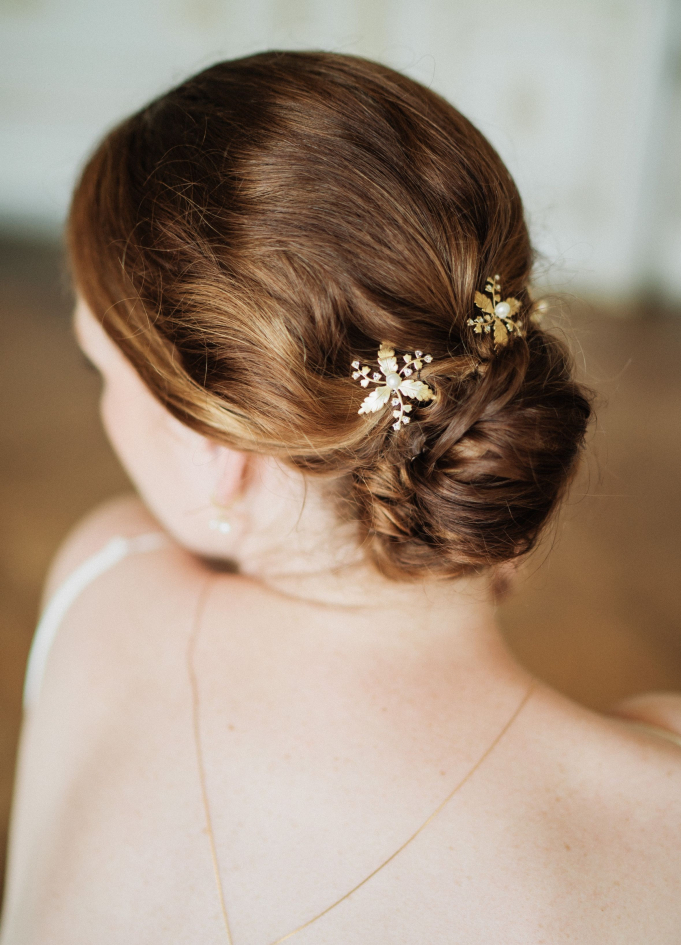 Trio de pics à chignon "Abby" pour votre chignon de mariée