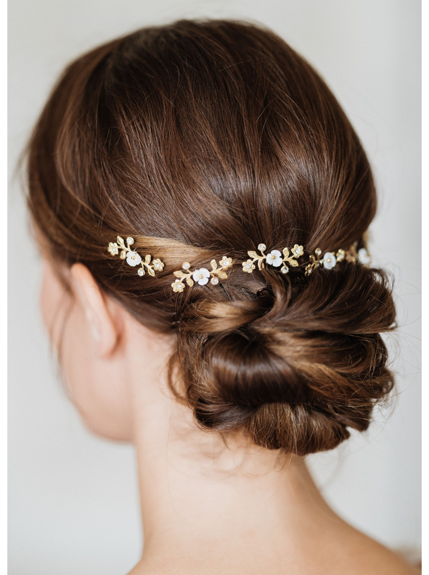 Pics pour chignon  mari e boh me Esrnestine avec cristaux 