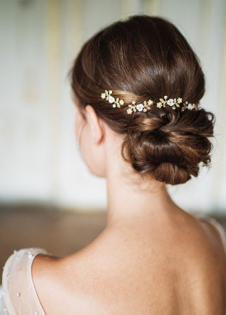 Pics pour chignon mariée bohème "Esrnestine" avec cristaux  2