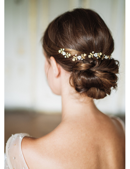 Pics pour chignon mariée bohème "Esrnestine" avec cristaux 