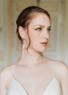 Boucles d'oreilles mariée "Anja" créoles avec perles d'eau douce