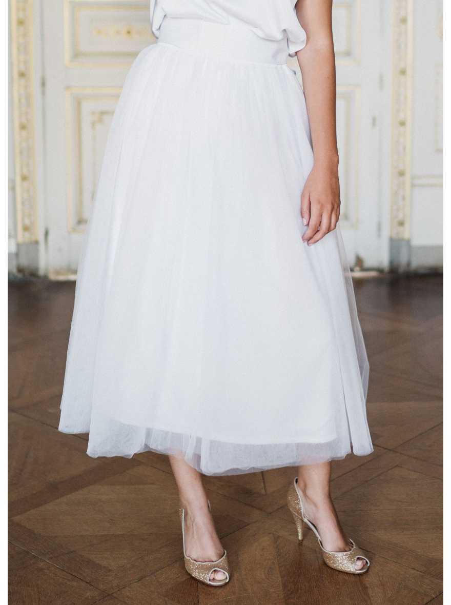 jupe tulle femme blanc