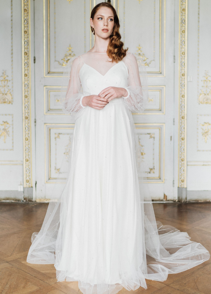 "Eve" ensemble Sur robe en tulle avec perles et robe