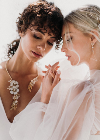 "Gaïa" collier de mariée bohème avec fleurs et perles