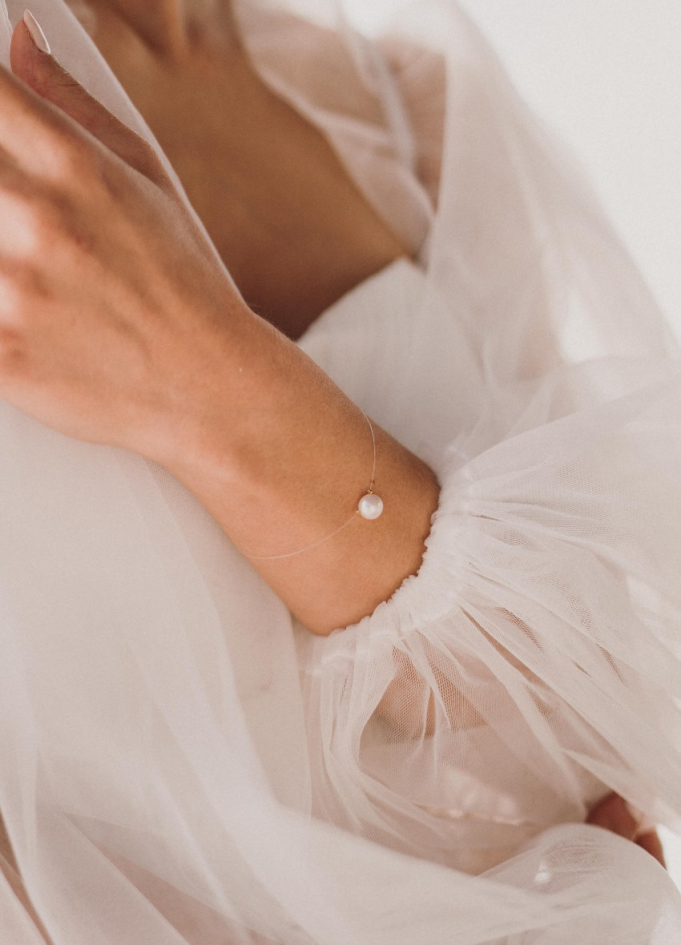 Bracelet mariage "Penelope" simple avec perle eau douce