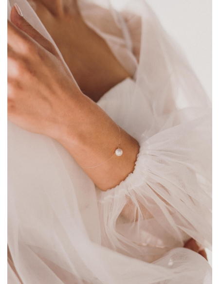 Bracelet mariage "Penelope" simple avec perle eau douce