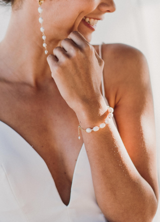 Bracelet mariage "Danaé" avec perles d'eau douce 2