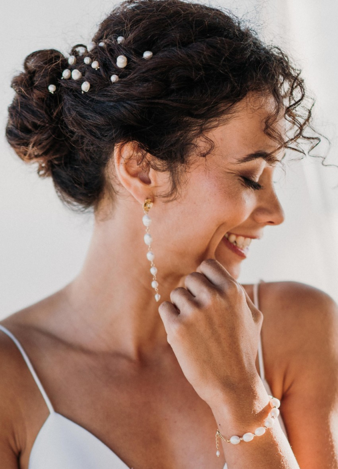 Bracelet mariage "Danaé" avec perles...