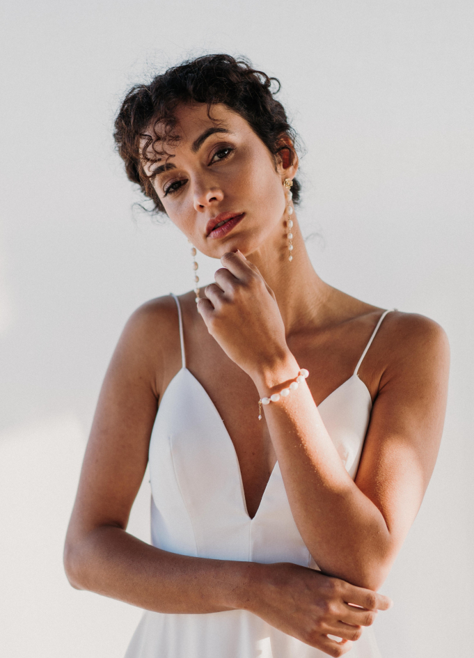 Bracelet mariage "Danaé" avec perles...