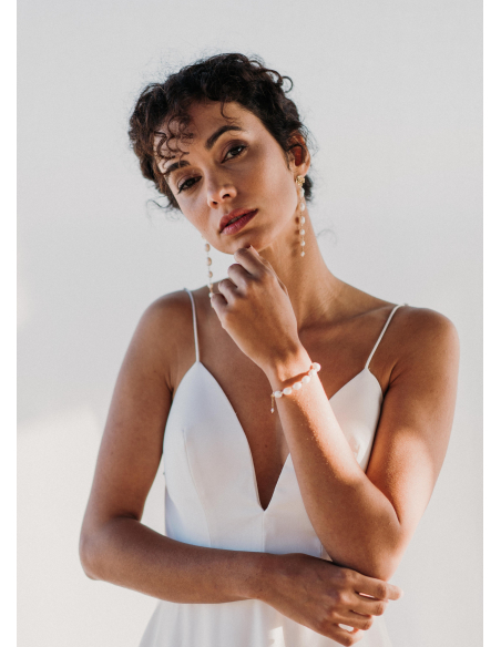 Bracelet mariage "Danaé" avec perles d'eau douce