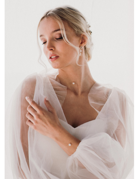 Boucles d'oreilles mariée "Pénélope" avec fleurs