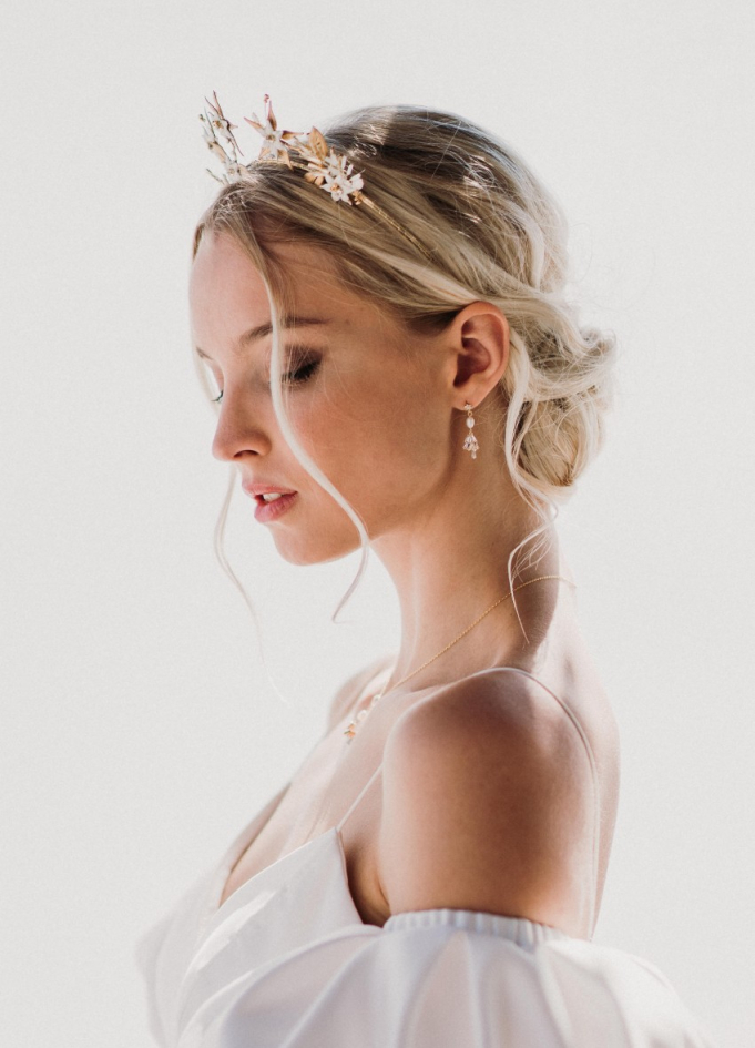 Boucles d'oreilles mariée "Carline"...