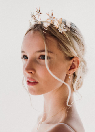 Boucles d'oreilles mariée "Carline" au charme rétro et chic 2