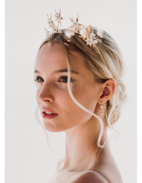 Boucles d'oreilles mariée "Carline" au charme rétro et chic