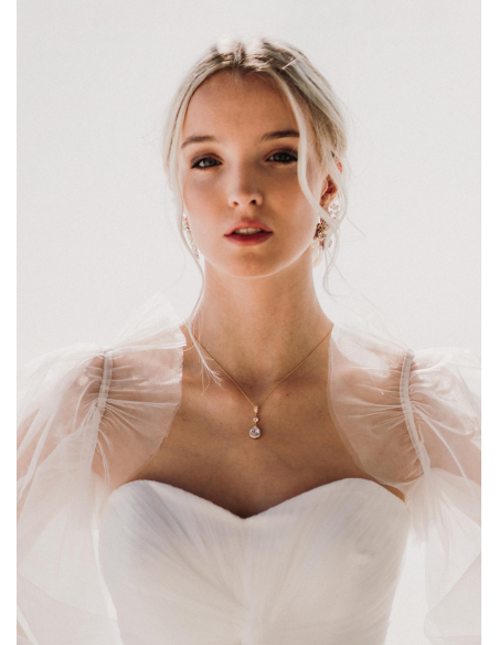 Boucles d'oreilles mariée "Bérénice" avec fleurs esprit Bridgerton