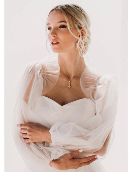 Boucles d'oreilles mariée "Bérénice" avec fleurs esprit Bridgerton