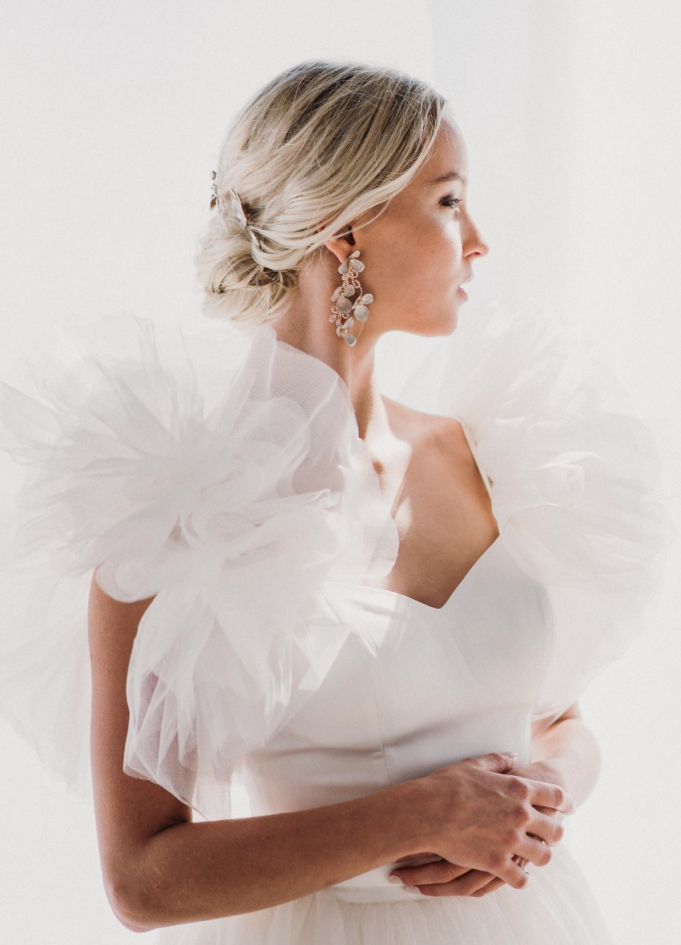 Boucles d'oreilles mariée "Iris" avec...