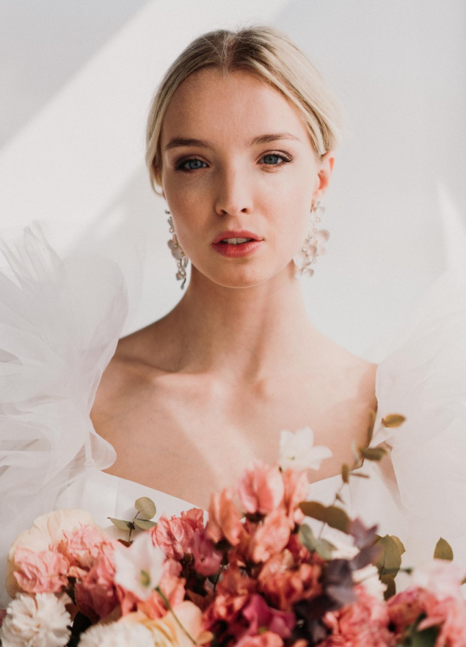 Boucles d'oreilles mariée "Iris" avec...