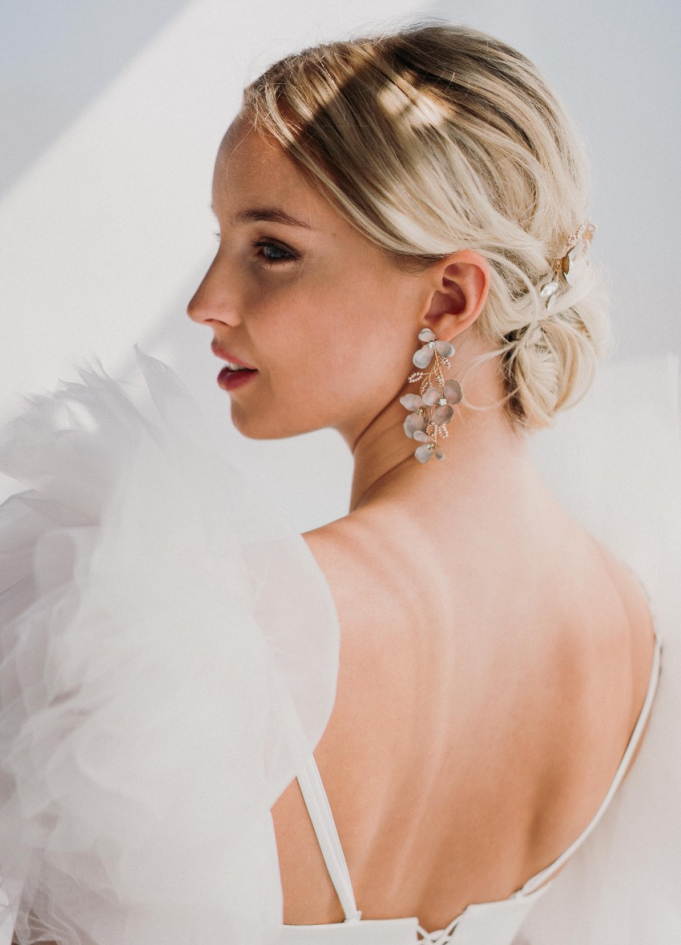 Boucles d'oreilles mariée "Iris" avec...