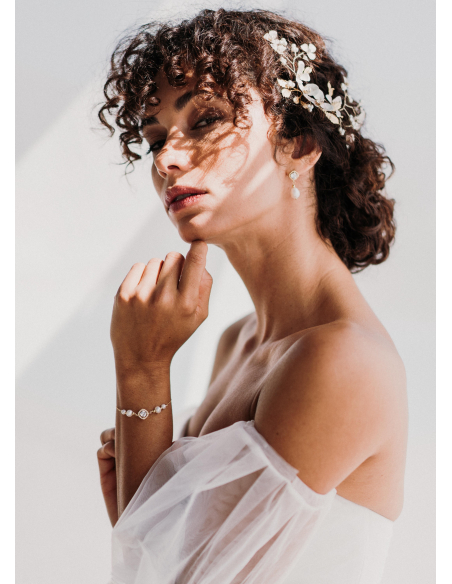 Boucles d'oreilles mariée "Juliette" avec perles d'eau douce