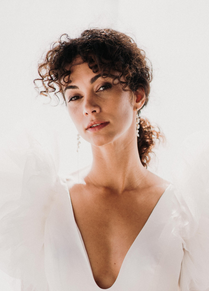 Longues boucles d'oreilles mariée...