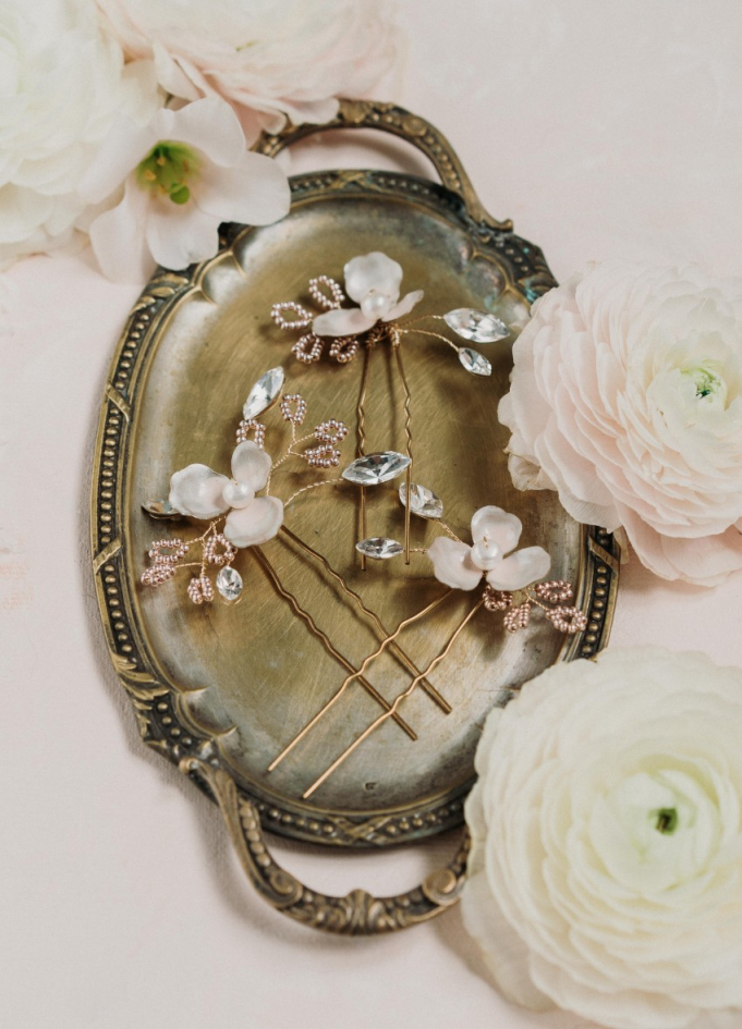 Trio de pics à chignon "Iris" pour...