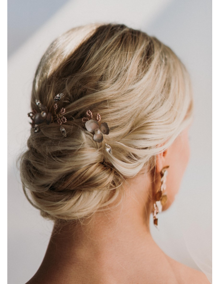 Trio de pics à chignon "Iris" pour votre chignon de mariée