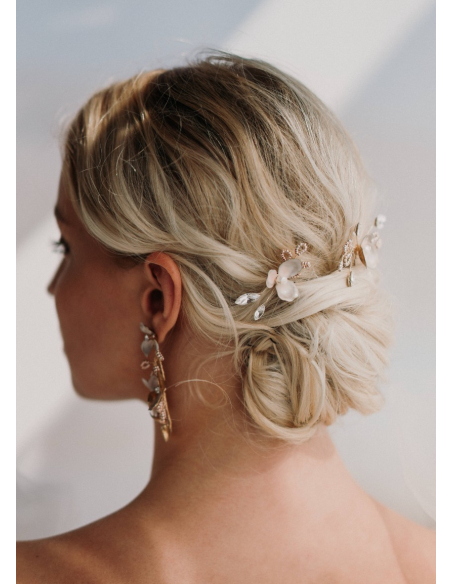 Trio de pics à chignon "Iris" pour votre chignon de mariée