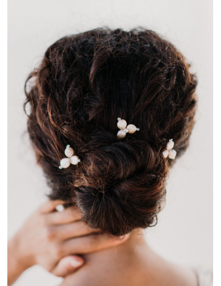 Trio de pics "Méryl" pour votre chignon de mariée