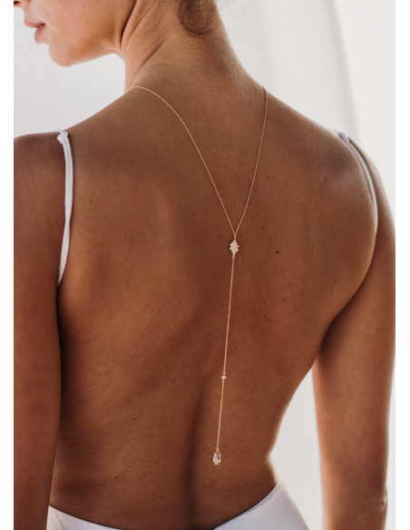"Bérénice" Collier de dos au charme chic pour robe mariée dos nu