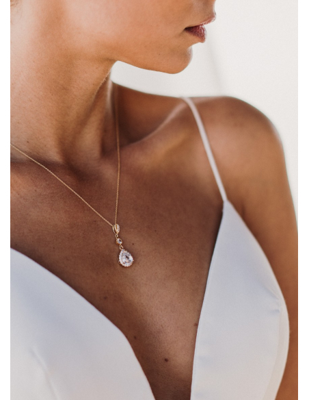 "Bérénice" Collier de dos au charme chic pour robe mariée dos nu