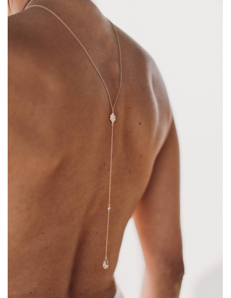 "Bérénice" Collier de dos au charme chic pour robe mariée dos nu