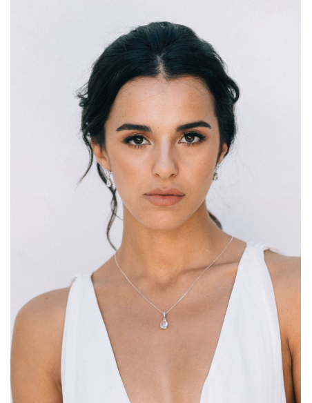 Boucles d'oreilles mariée "Suzon" avec sertis cristal