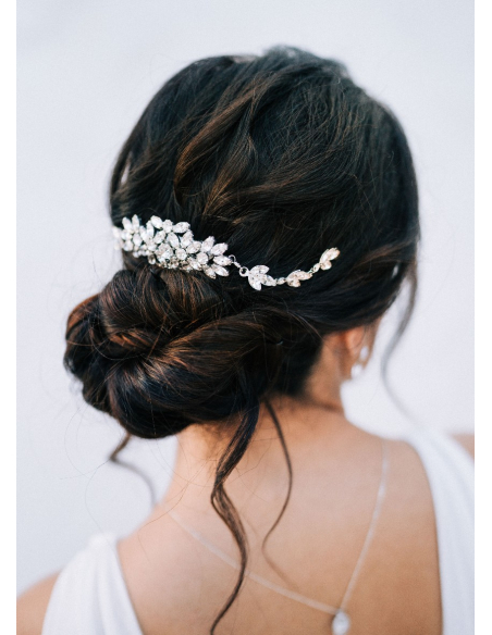 Ornement cheveux mariée rétro "Eugénie" avec cristaux