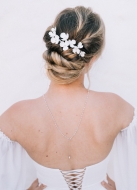 "Albane" collier de mariée tendance avec perle pour robe dos nu 