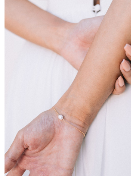 Bracelet mariage "Thais" simple avec perle eau douce