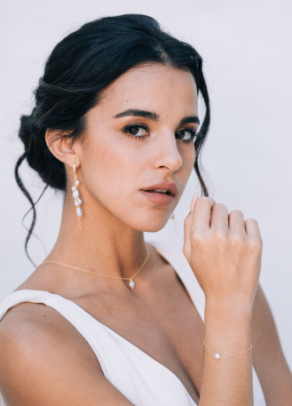 Boucles d'oreilles mariée "Thais" avec perles d'eau douce 2