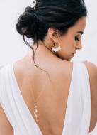 "Thais" Collier de mariée perlé avec bijou robe dos nu