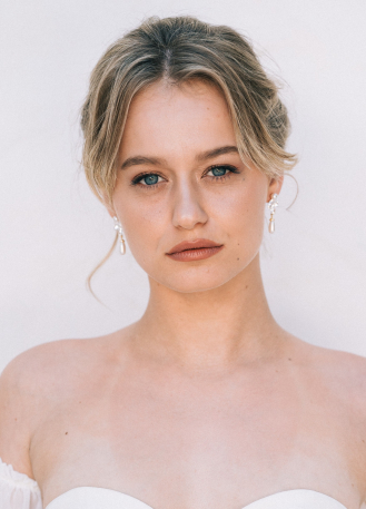 Boucles d'oreilles mariée "Méryl" pendantes avec perles 2